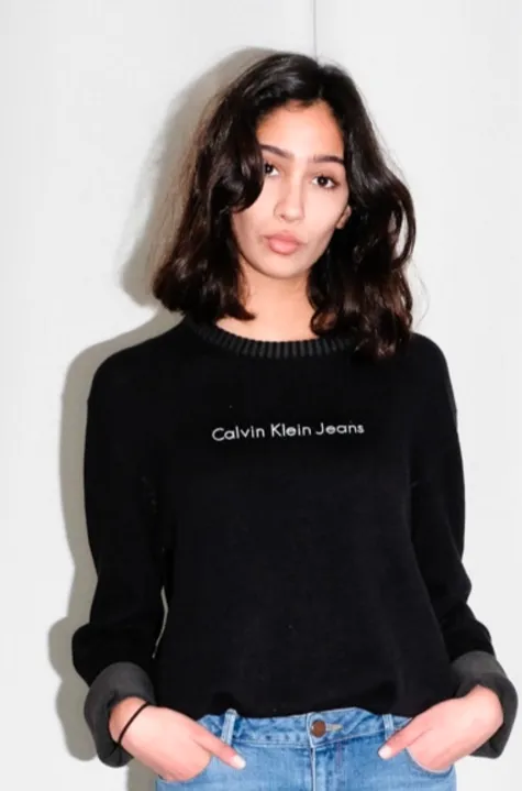 0646_CALVIN KLEIN VINTAGE BLACK KNIT SWEATER