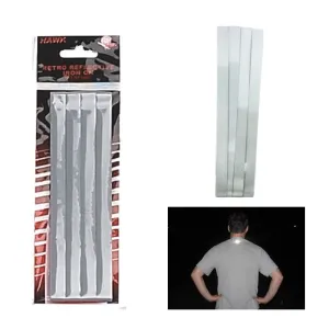 4 Reflective Iron-On Safety Tape Strip 3/8" x 18" High Visibility Sports Hiking