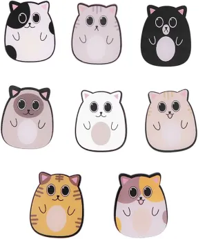 8 Pcs Cute Fat Cat With Different Expressions Badges Acrylic Brooch Pin for Girls Kids Clothes Bags Backpacks Hat Jacket Decoration Gift
