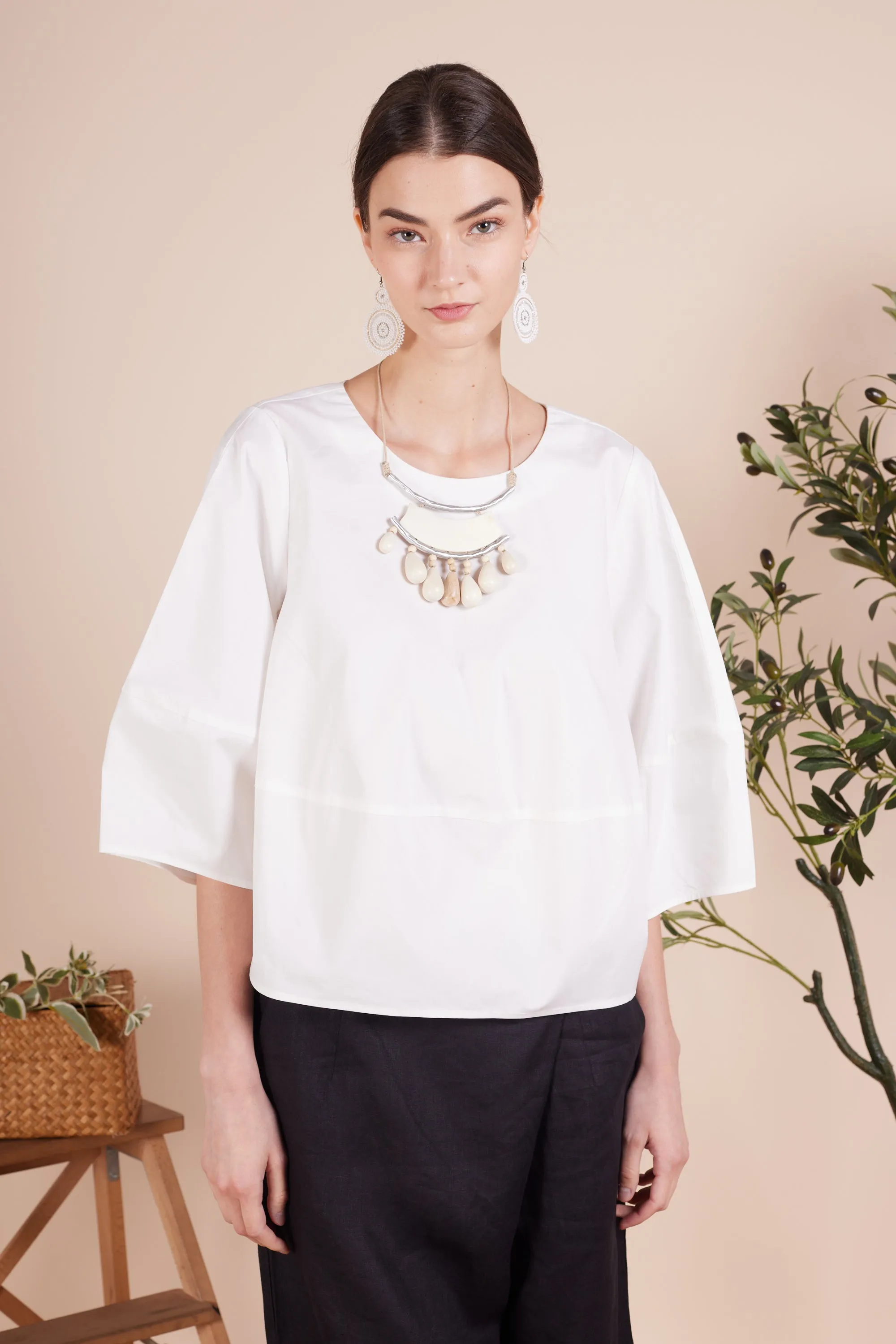 AALIYAH COTTON POPLIN BLOUSE
