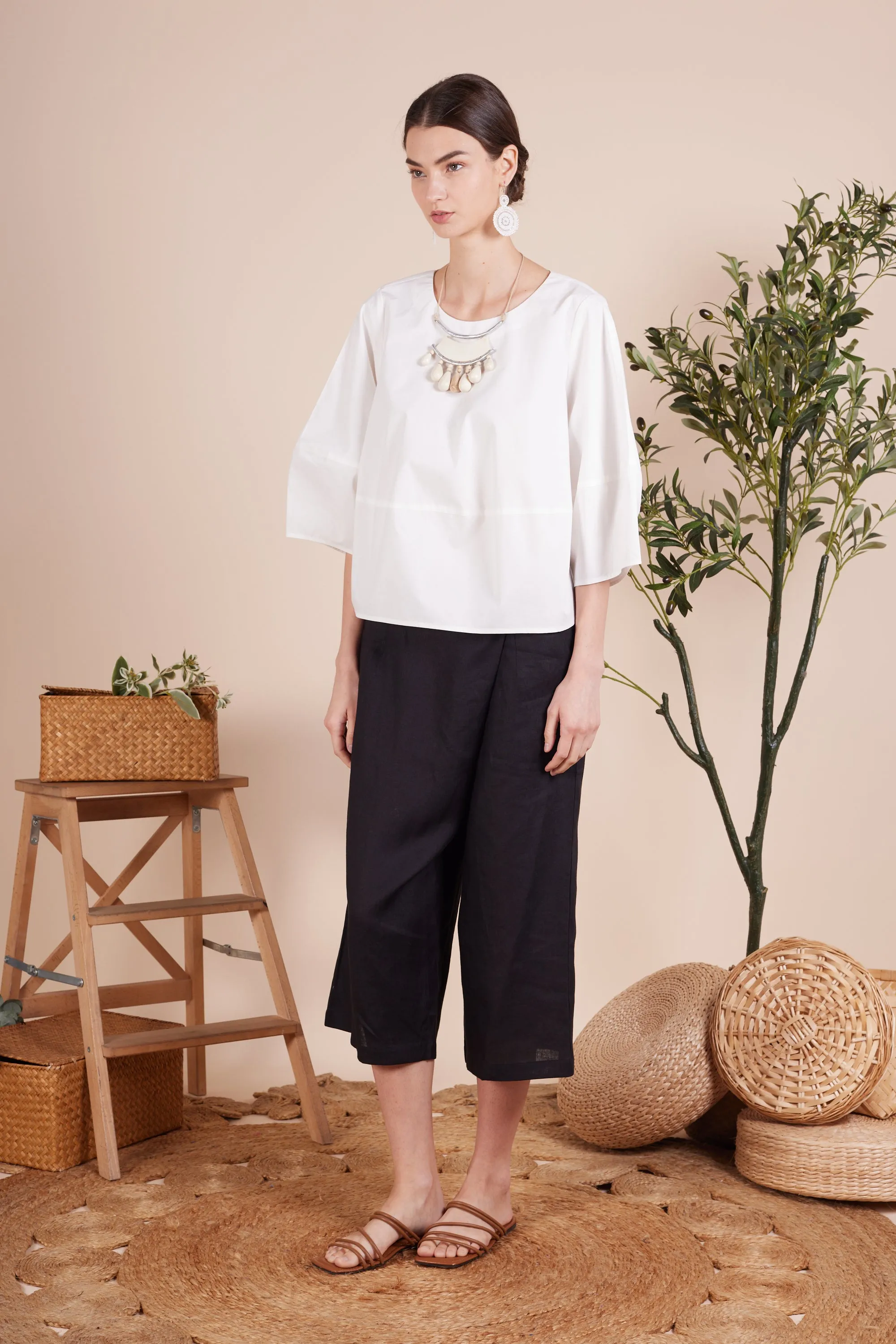 AALIYAH COTTON POPLIN BLOUSE
