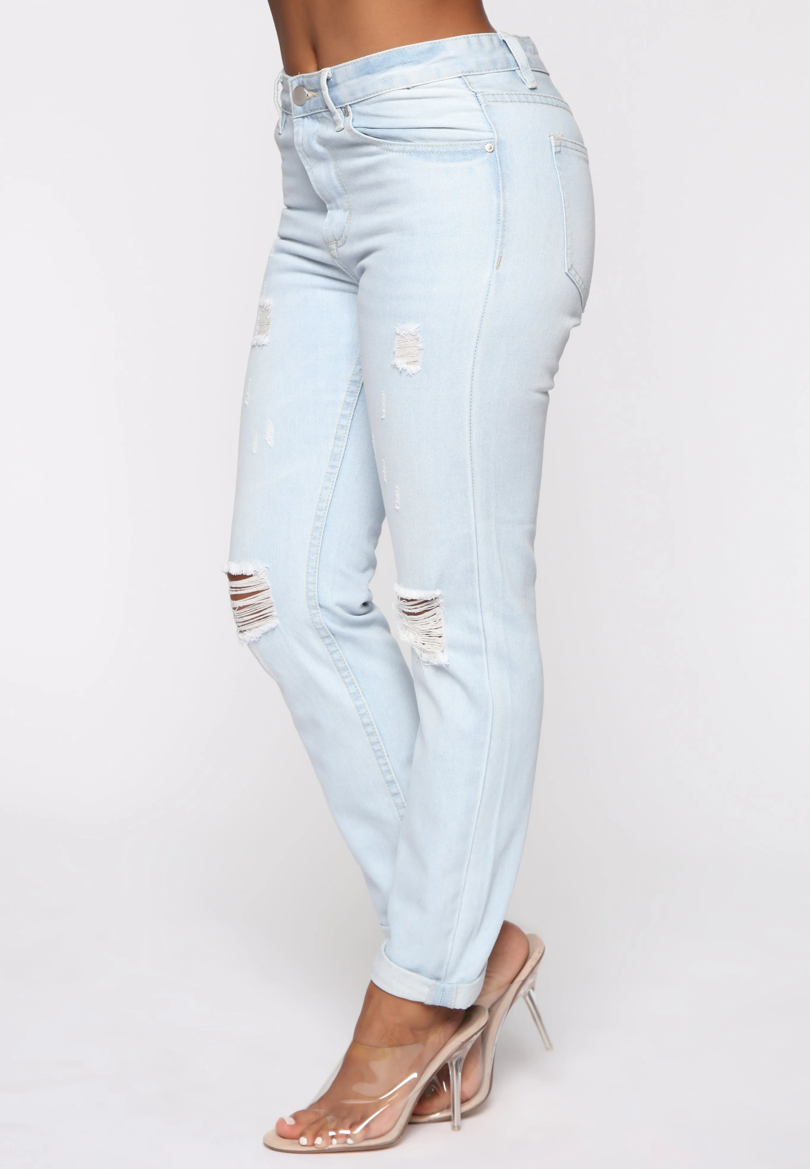 Bad Breakup Boyfriend Jeans - Light Blue Wash