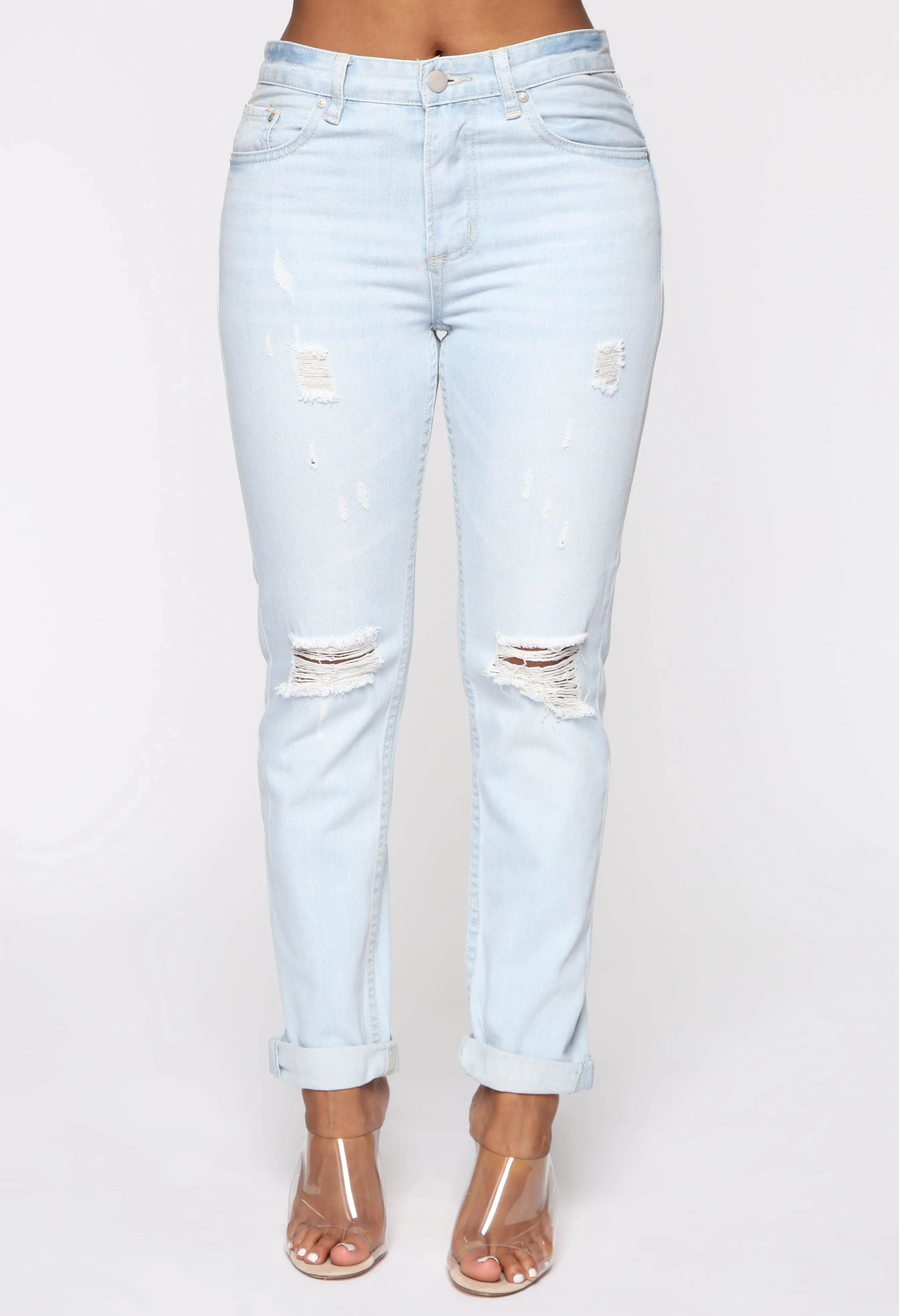 Bad Breakup Boyfriend Jeans - Light Blue Wash
