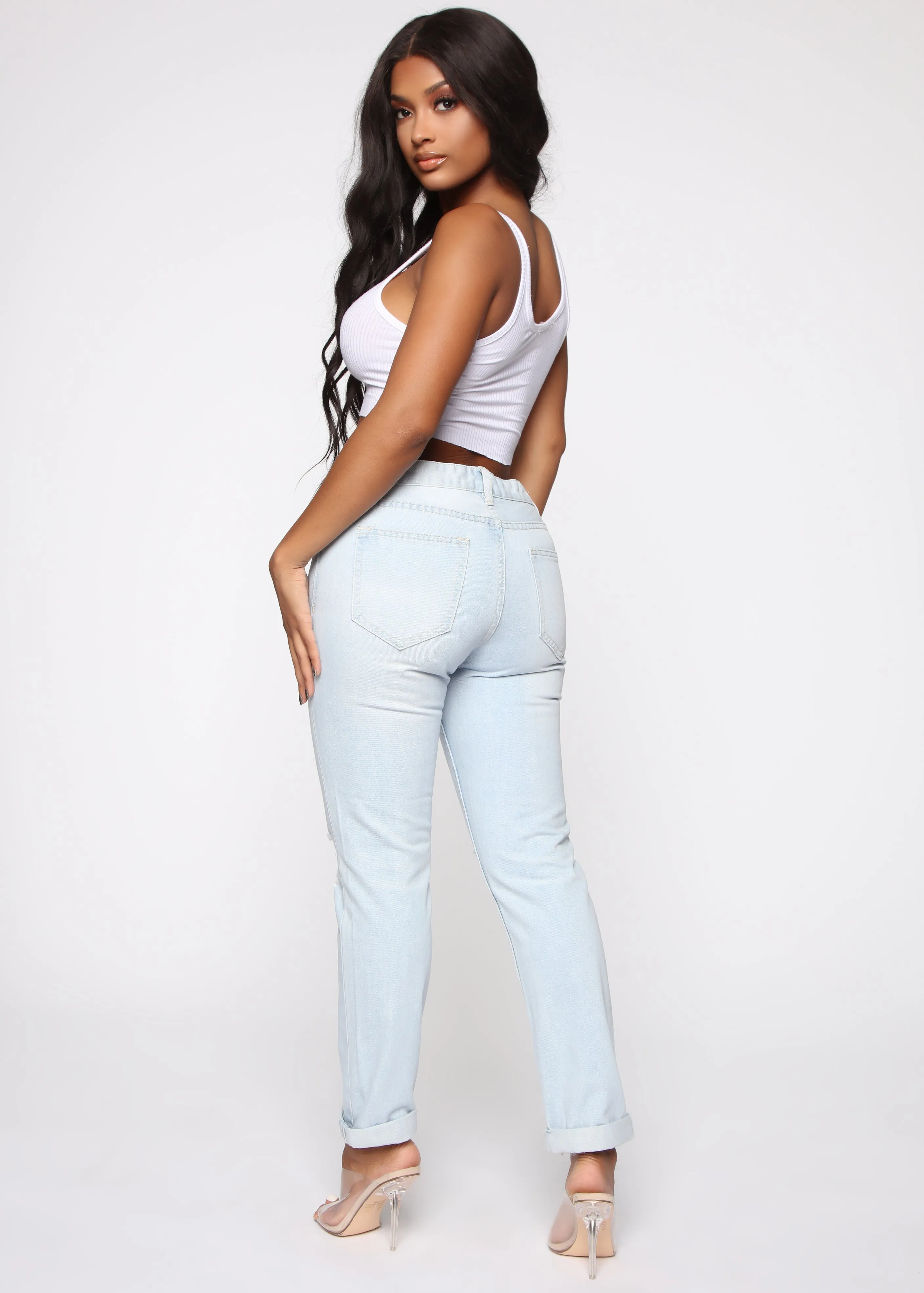 Bad Breakup Boyfriend Jeans - Light Blue Wash