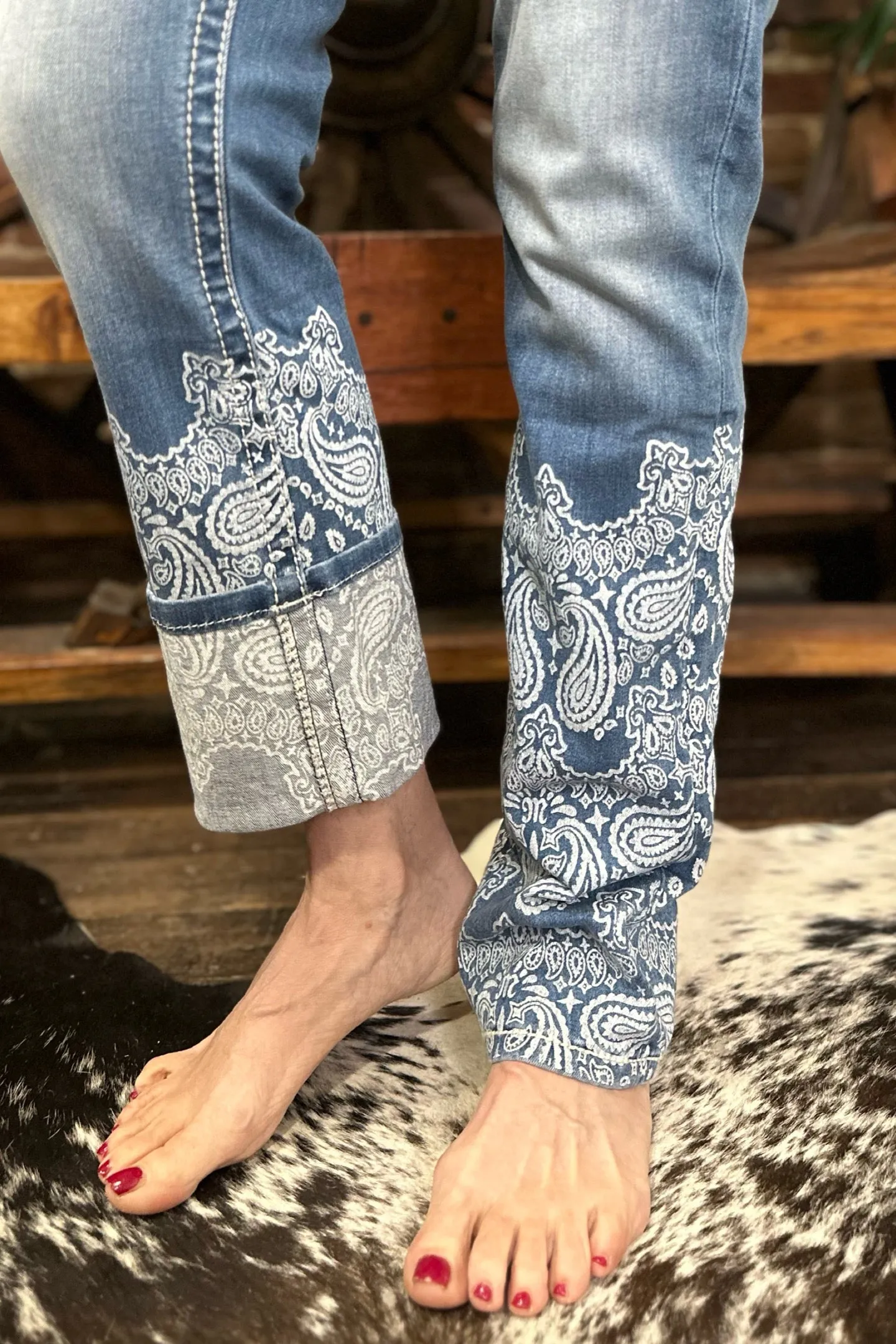 Bandana Babe Crop Straight Jean by Miss Me
