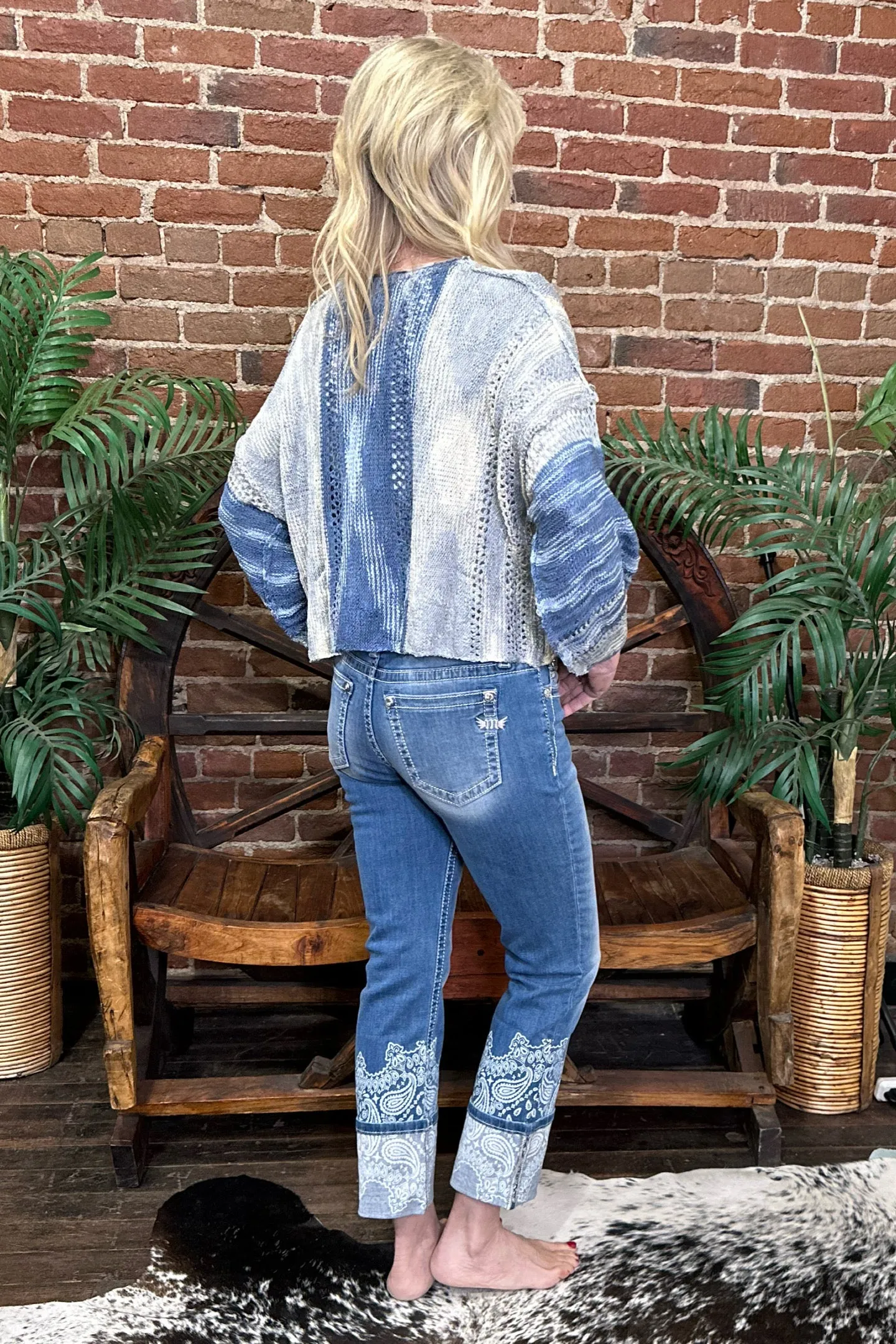 Bandana Babe Crop Straight Jean by Miss Me