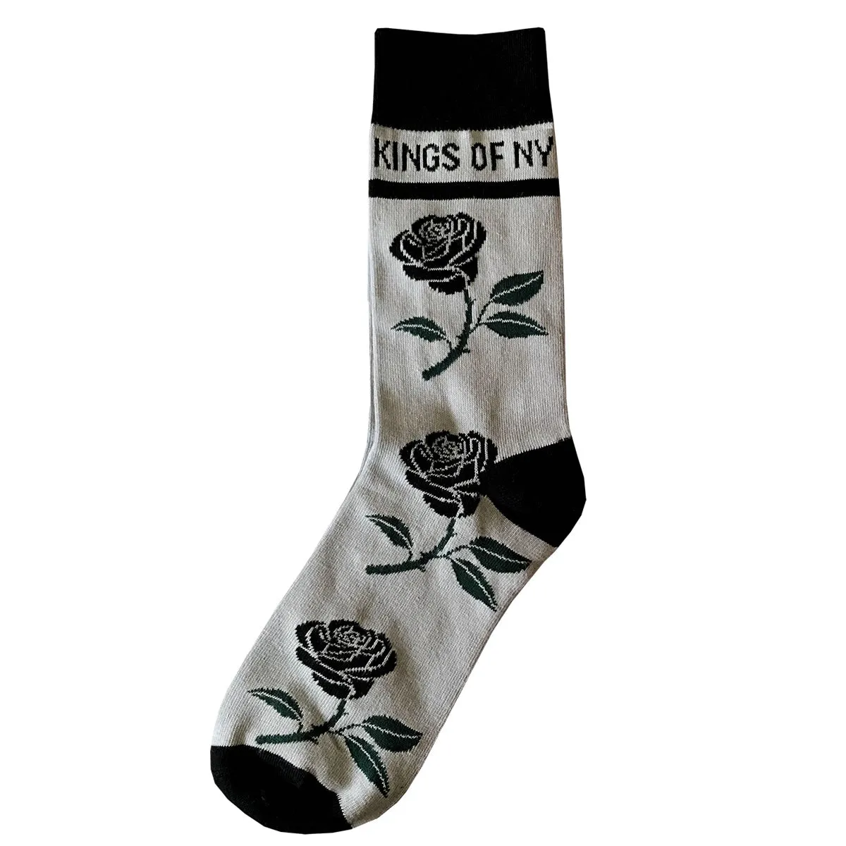 Black Roses KINGS OF NY Grey Mens Cotton Socks