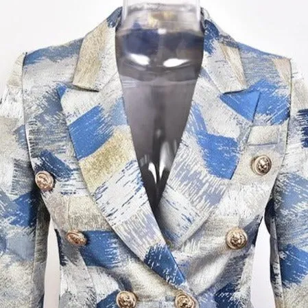 Blazer - Dames - Double-Breasted, Stijlvol en Tijdloos Design met Luxe Materiaal