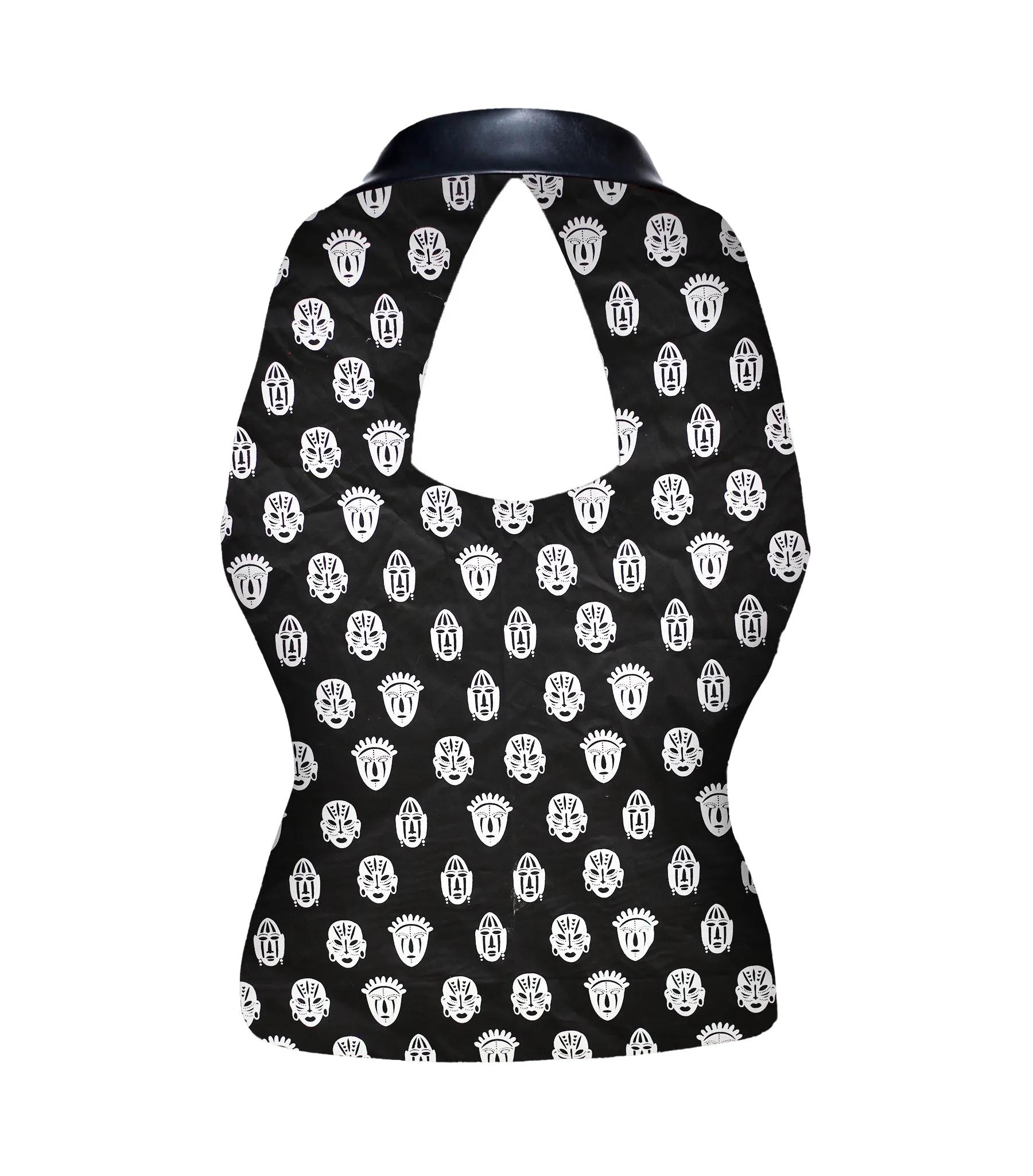 Camille Tribal Printed Fabric Notch Collar Waistcoat