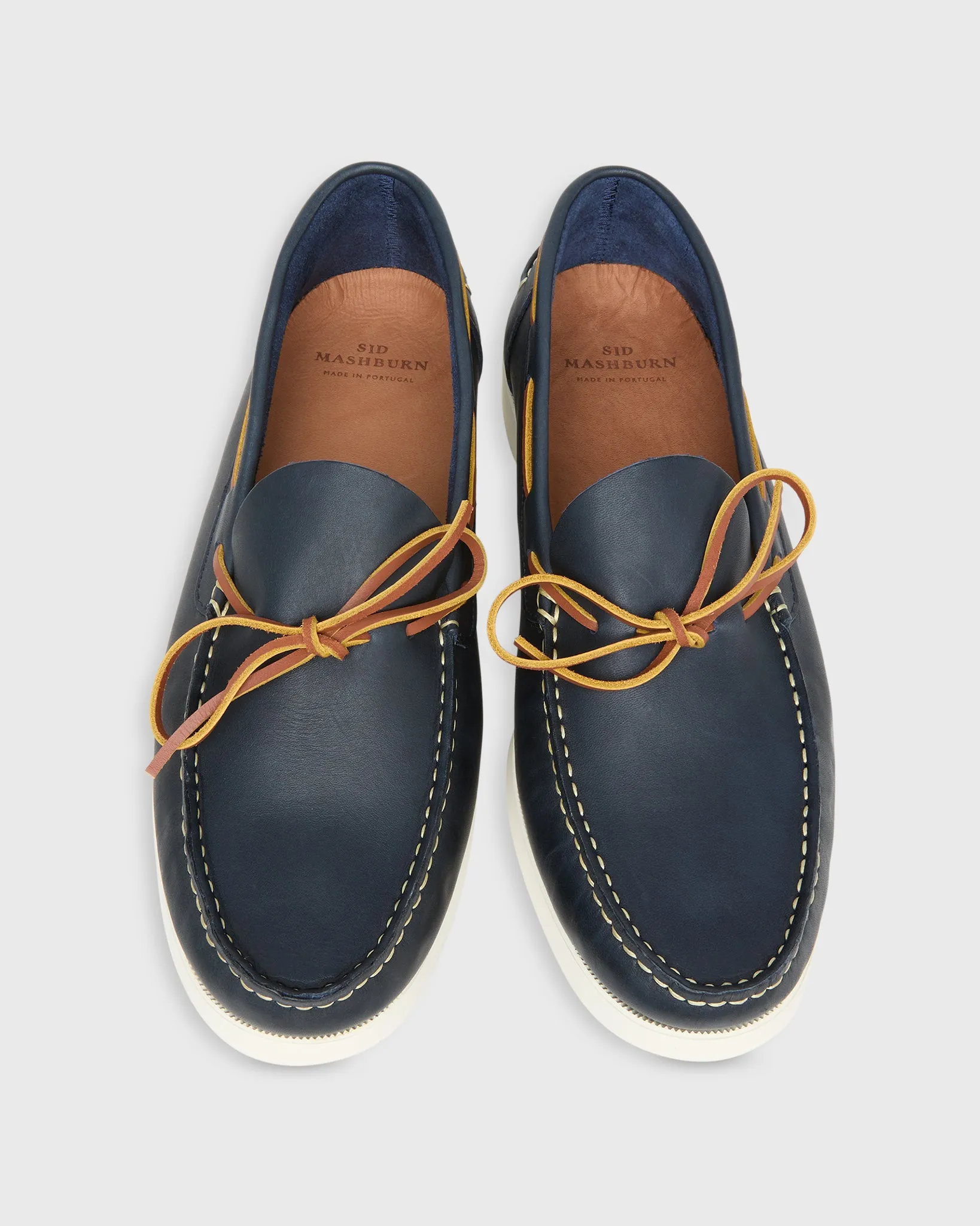 Camp Moccasin in Navy Leather