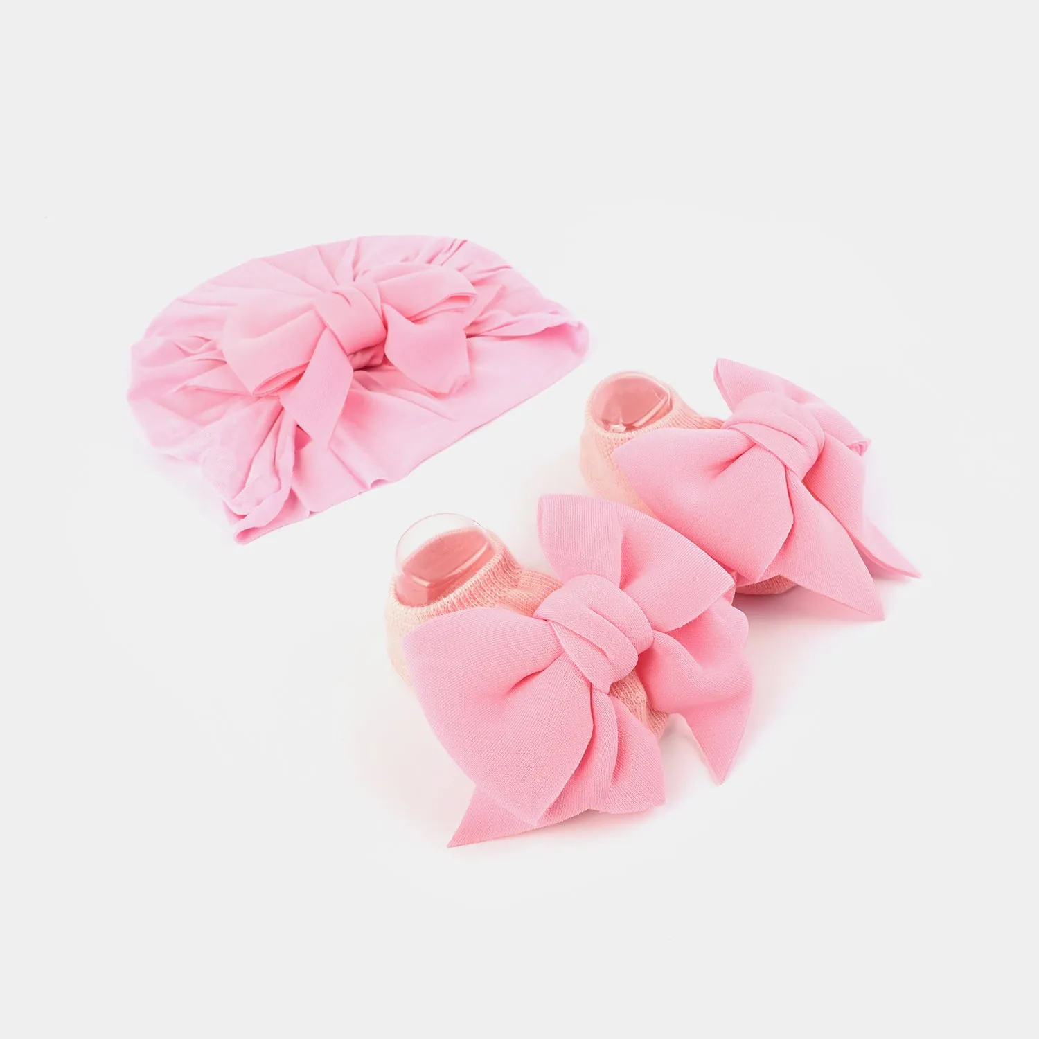 Cap w/Booties Pink 6M 