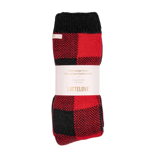 Coffee Shoppe Buffalo Check Slipper Sock