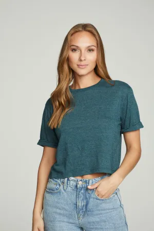 Cropped Crew Neck Short Sleeve Tee