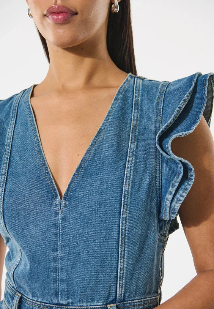 Dea Kudibal Edissa Light Blue Denim Dress With Denim Detailing