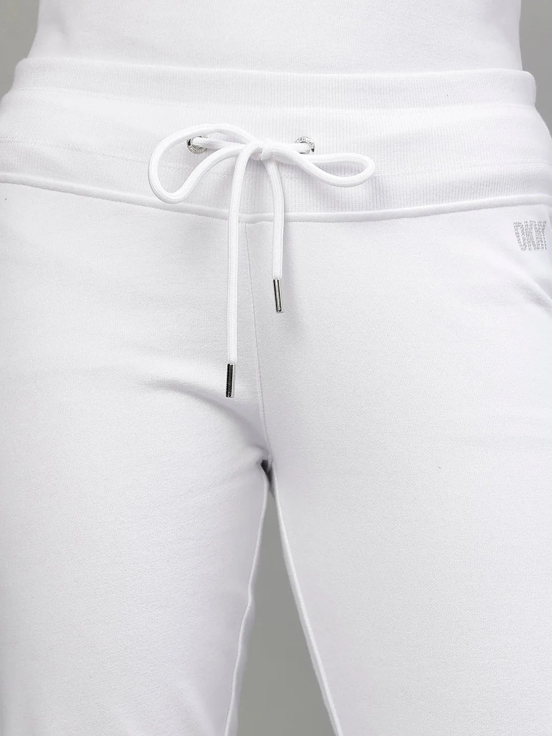 Dkny Women White Solid Regular Fit Trackpants
