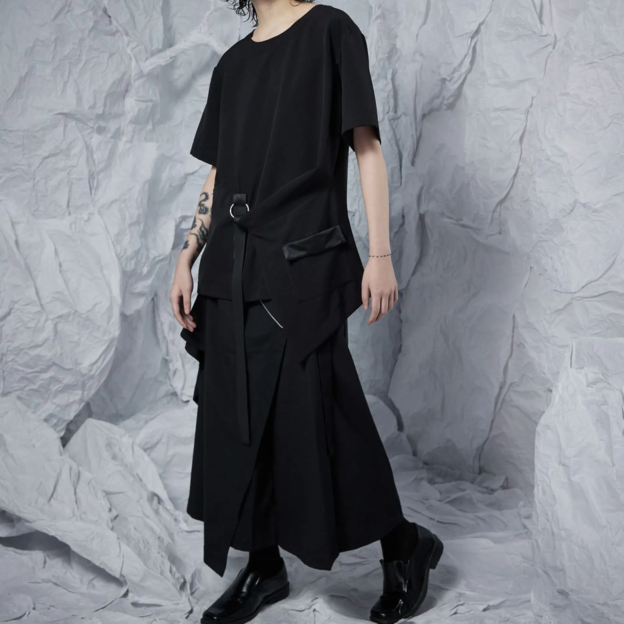 Draping Wide-Sleeve Top