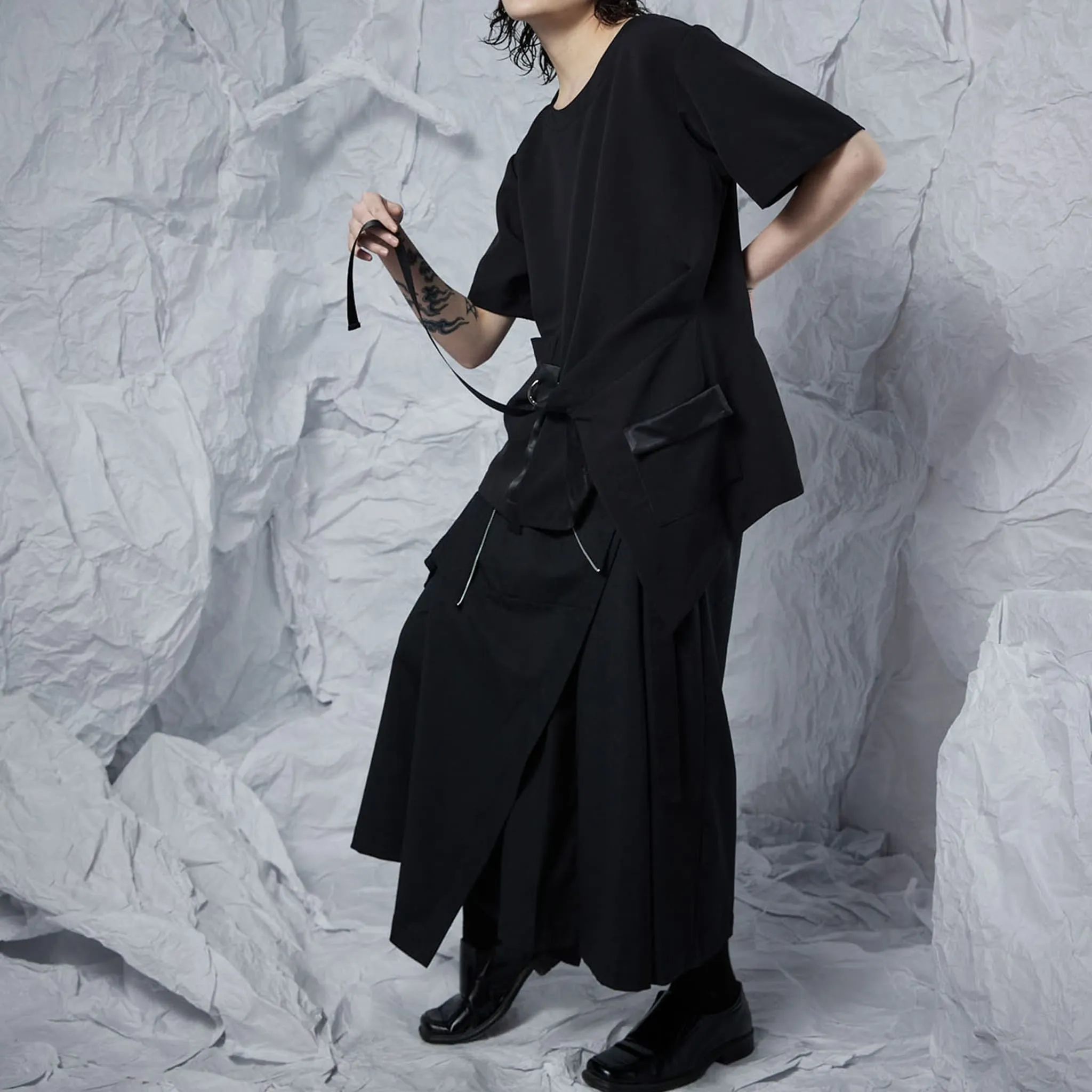 Draping Wide-Sleeve Top