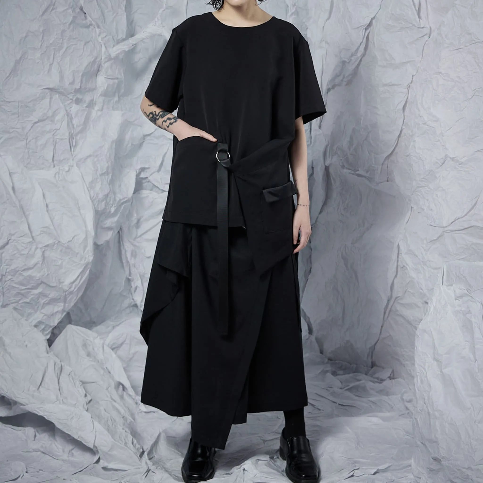Draping Wide-Sleeve Top