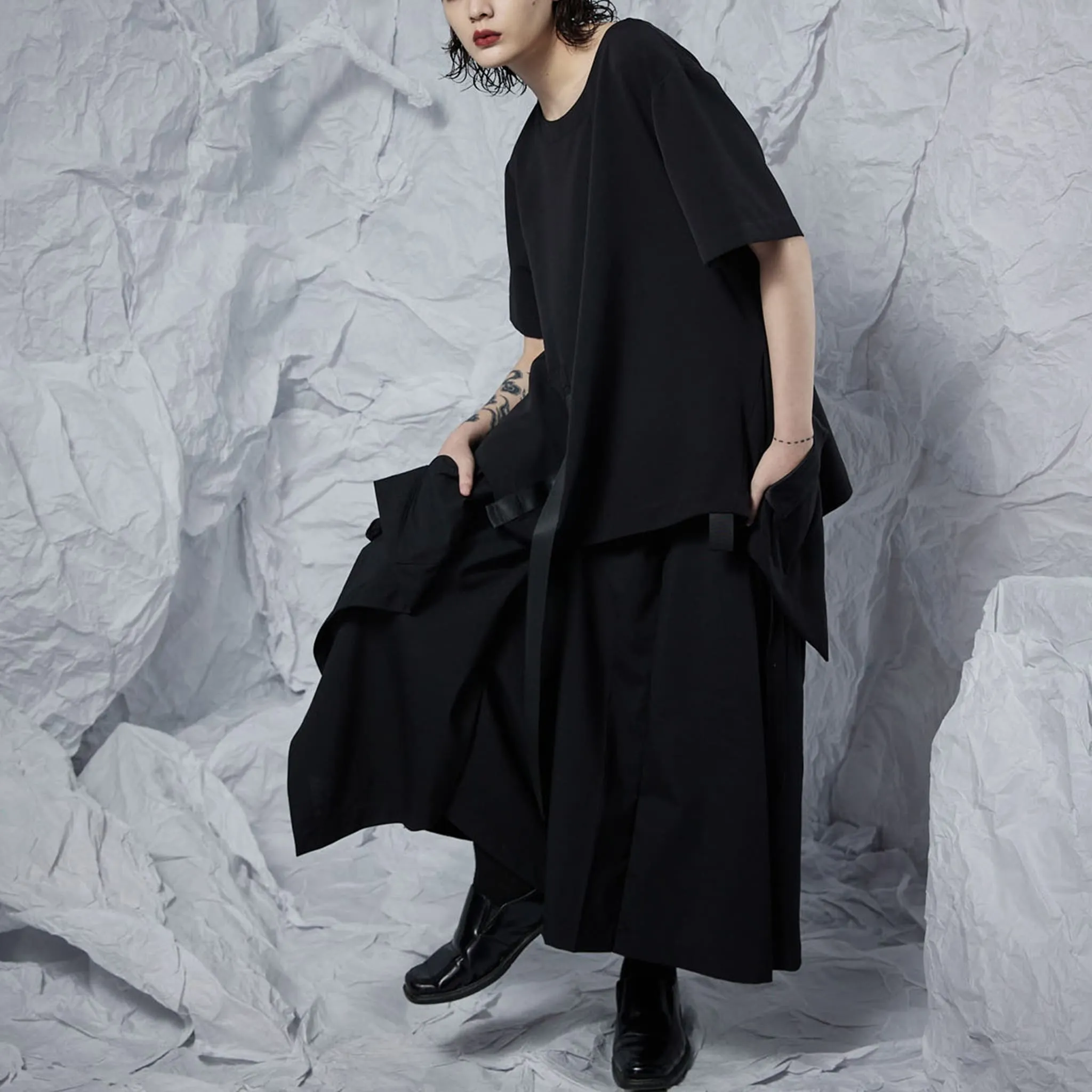 Draping Wide-Sleeve Top