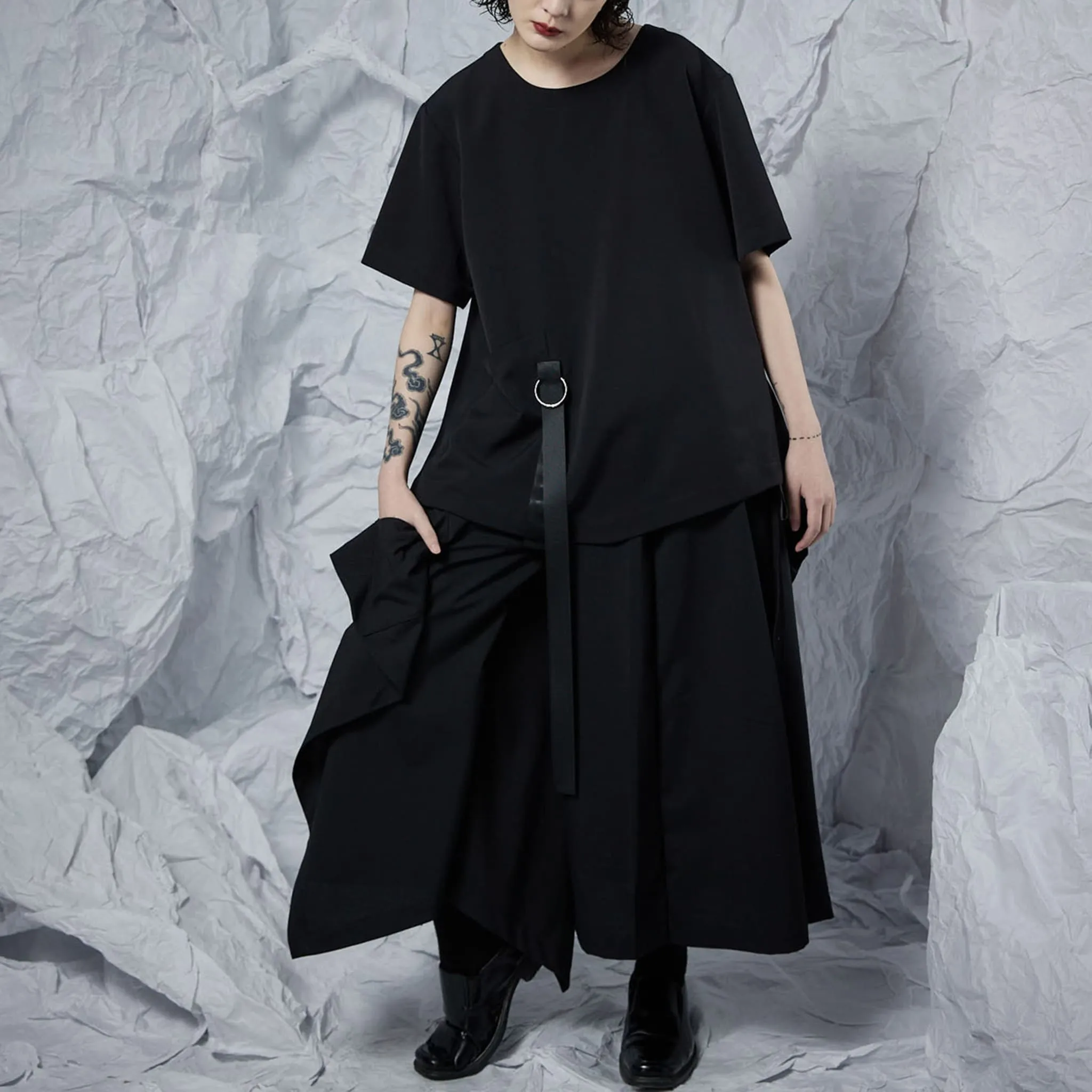 Draping Wide-Sleeve Top
