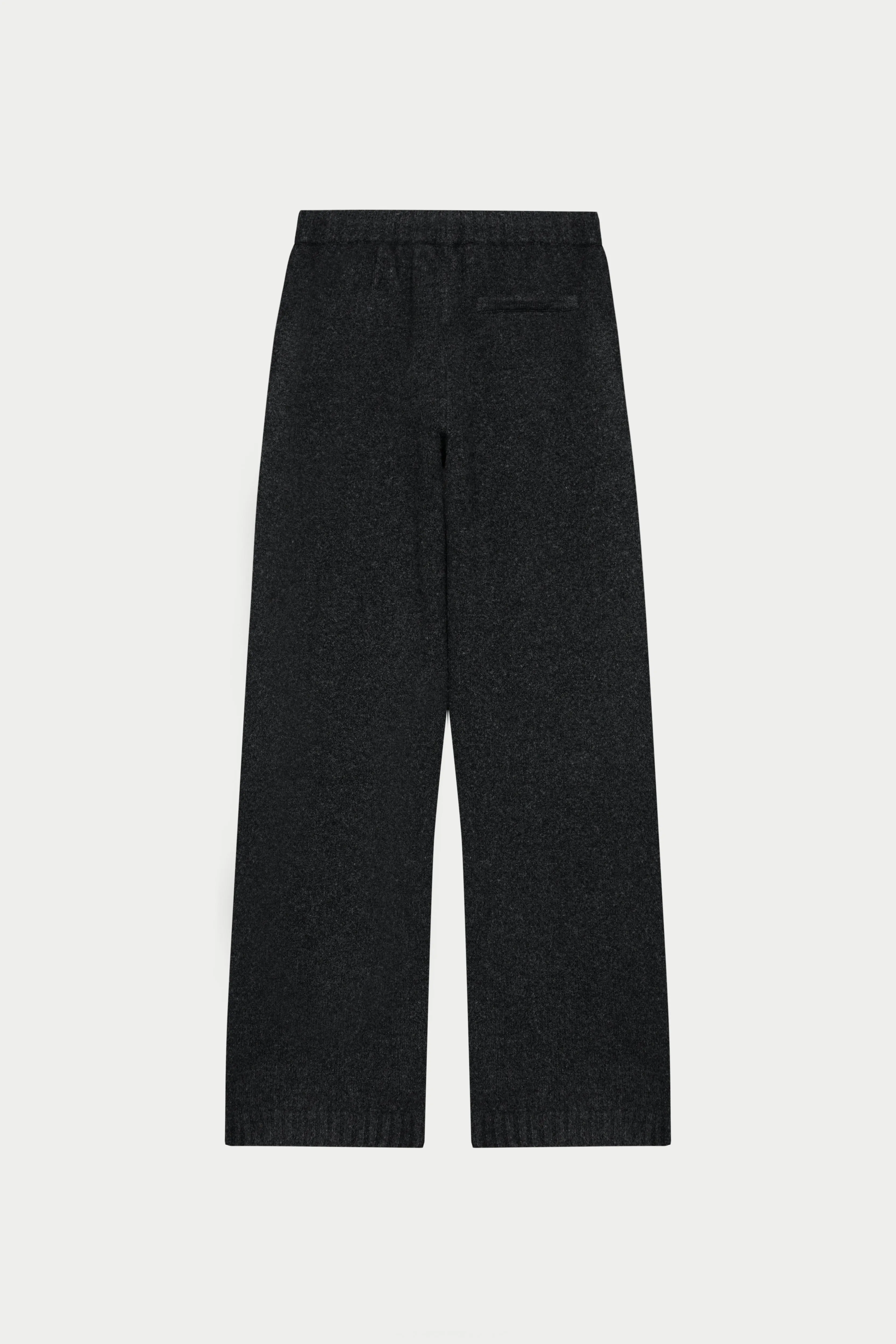 FLUFFY KNIT EMBLEM EMBROIDERED JOGGER - CHARCOAL