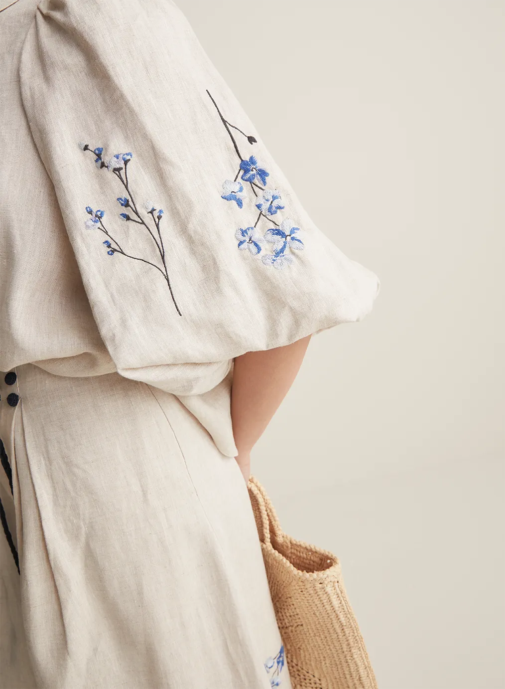 Gigi Linen Smock Shirt | Flax Navy