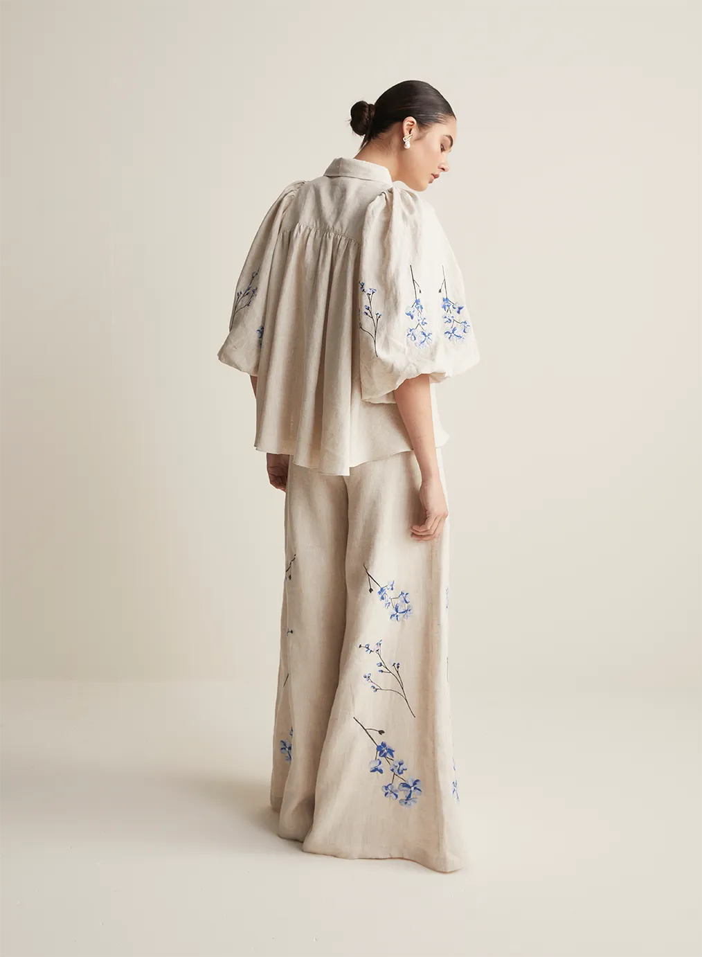 Gigi Linen Smock Shirt | Flax Navy