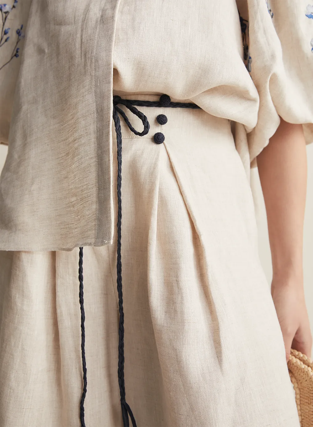 Gigi Linen Smock Shirt | Flax Navy