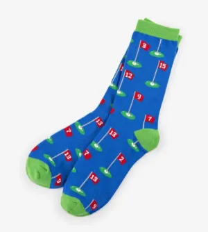 Golf Flags Mens Sock