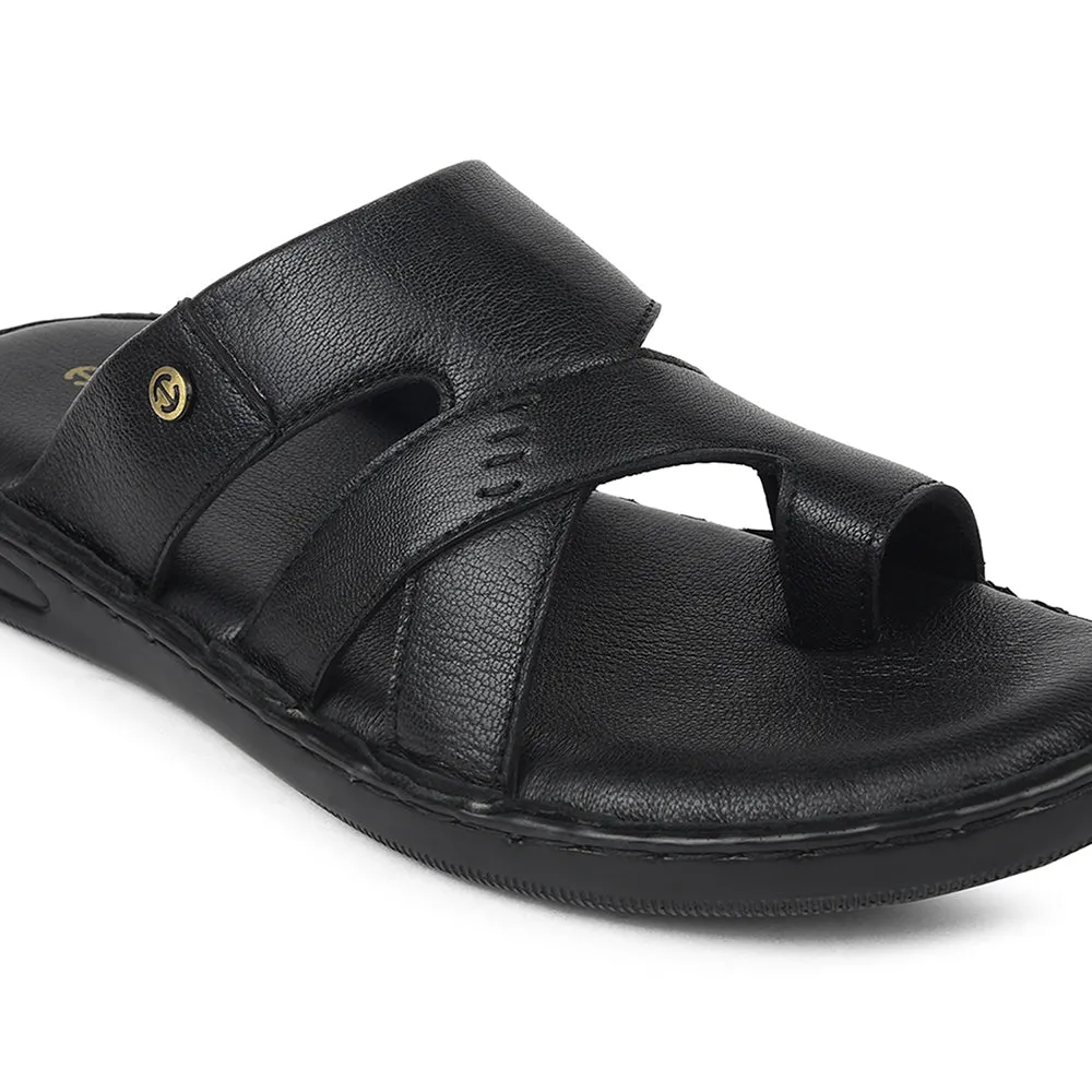 Healers Black Casual Slipper For Mens AOL-10 By Liberty