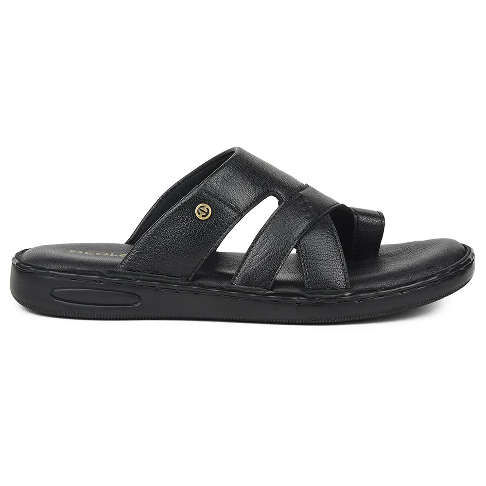 Healers Black Casual Slipper For Mens AOL-10 By Liberty