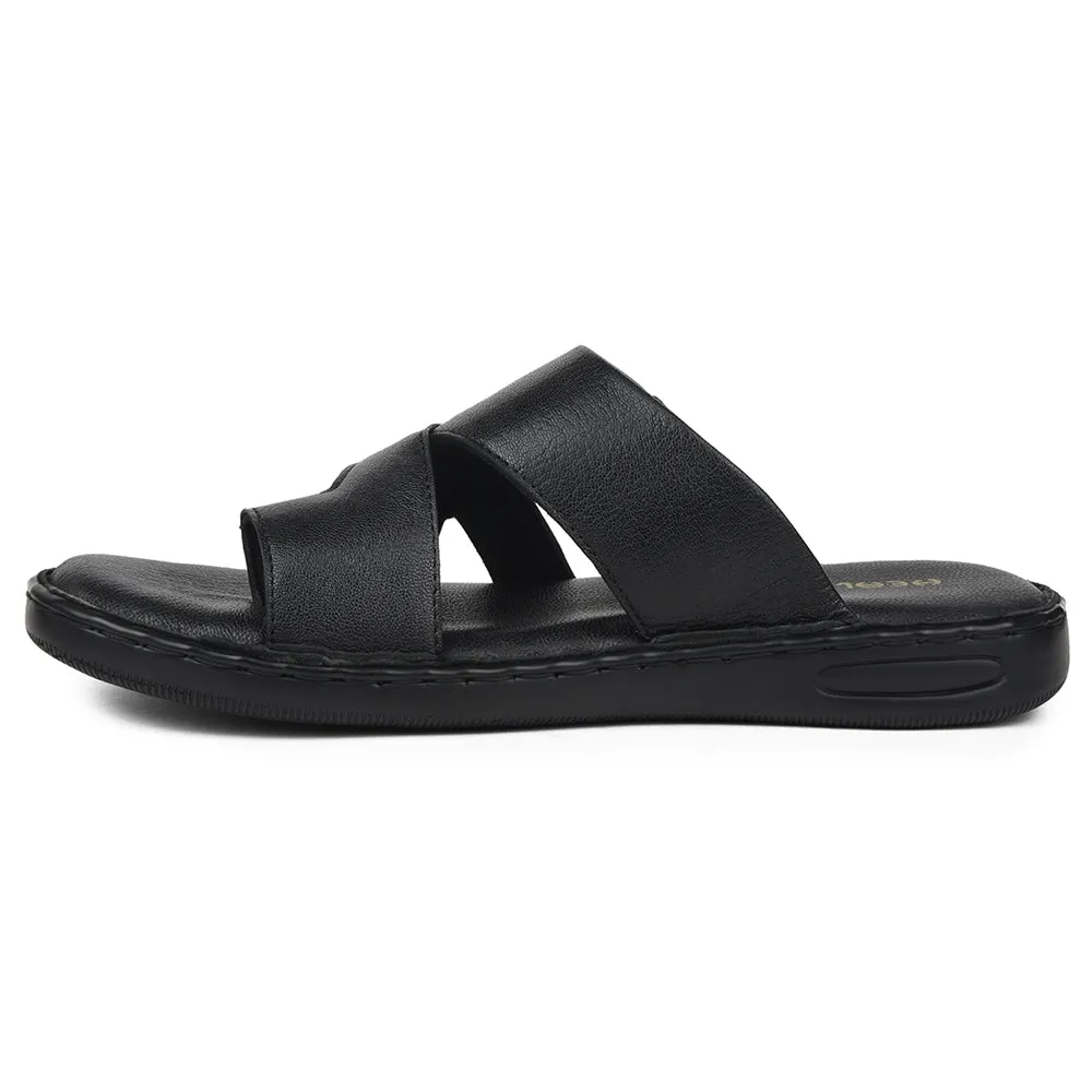 Healers Black Casual Slipper For Mens AOL-10 By Liberty