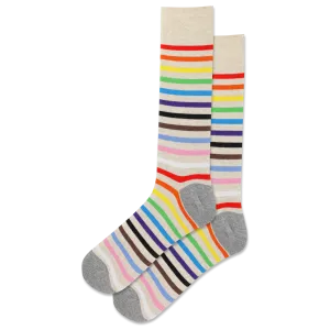HOTSOX Men's Pride Inclusive Stripe Crew Sock