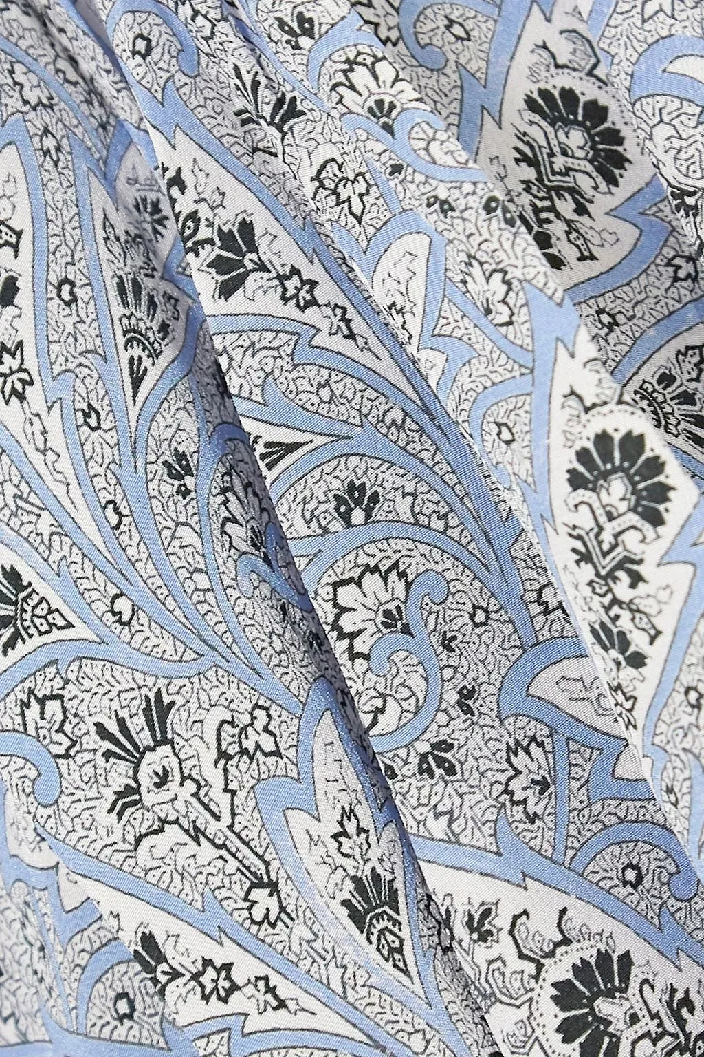 Ixori miniskirt in silk crepe de Chine with draping and paisley print ISABEL MARANT blue
