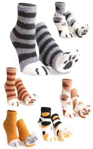 JCS102 Animal Pattern Fuzzy Socks (6prs Pack)