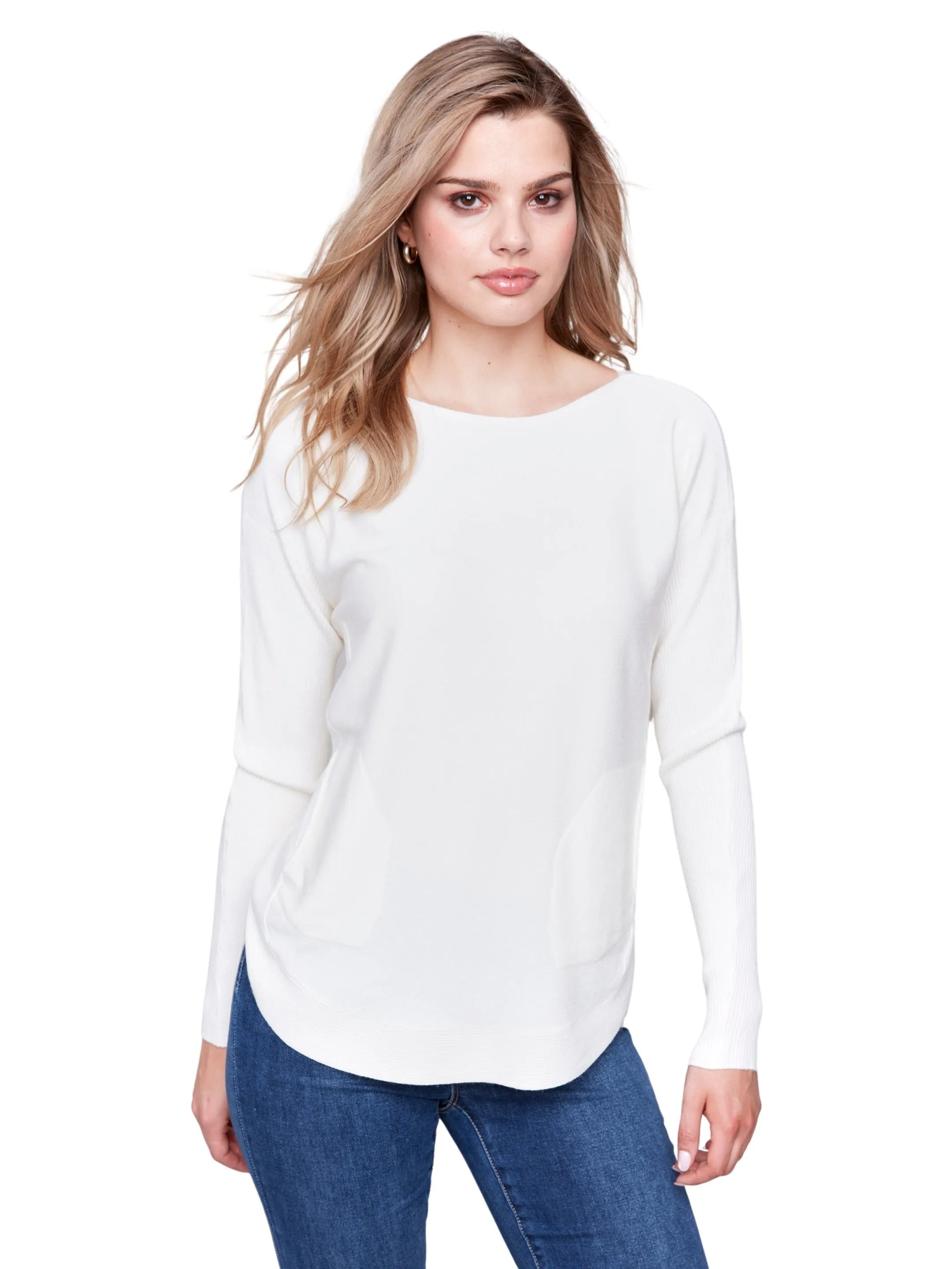 Knit Sweater with Back Lace-Up Detail