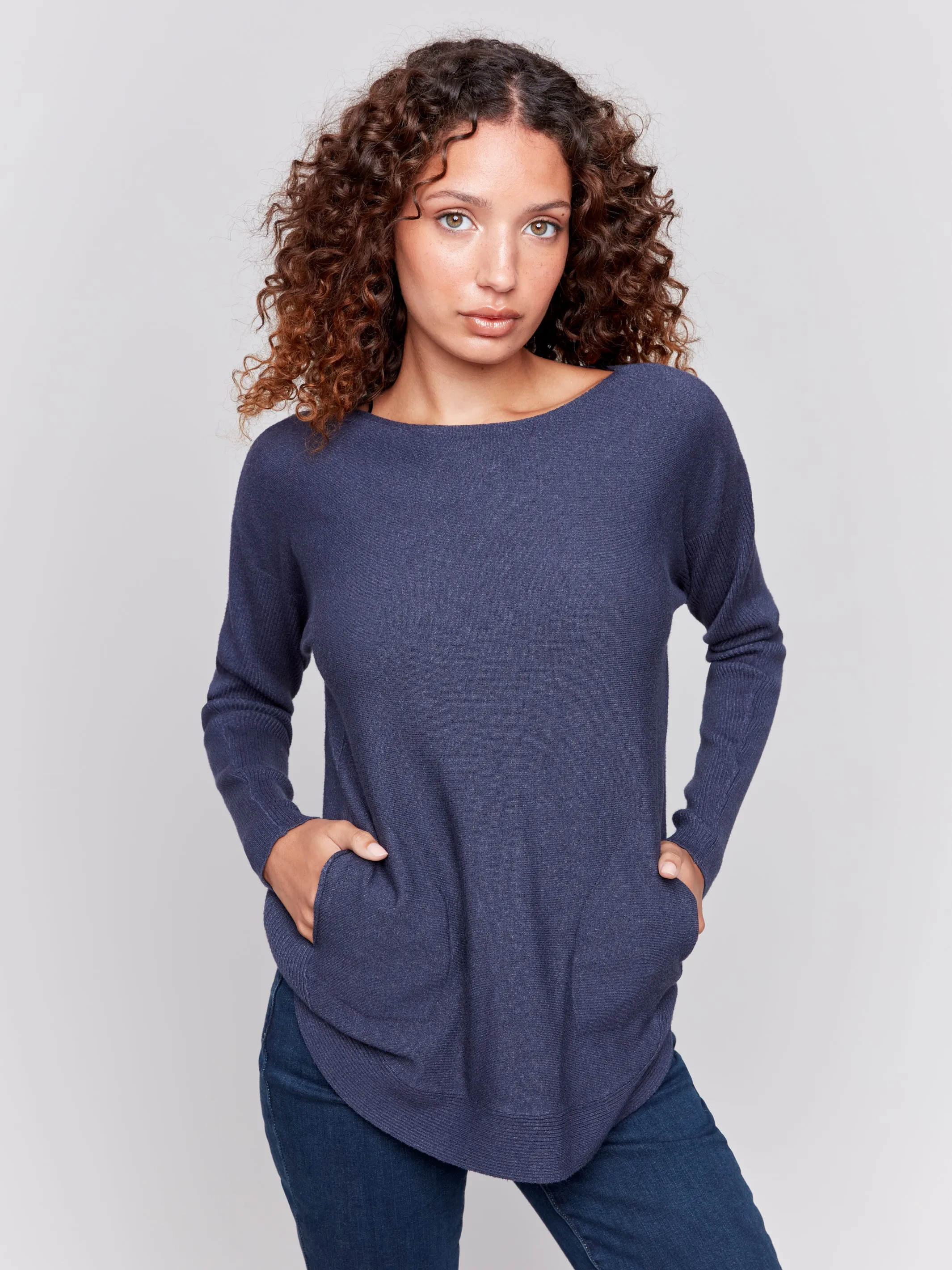 Knit Sweater with Back Lace-Up Detail