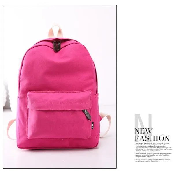 Lemon Kitten Japanese Canvas Solid Backpack