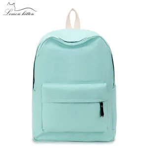 Lemon Kitten Japanese Canvas Solid Backpack