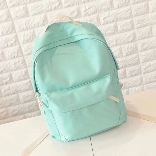 Lemon Kitten Japanese Canvas Solid Backpack