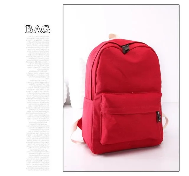 Lemon Kitten Japanese Canvas Solid Backpack