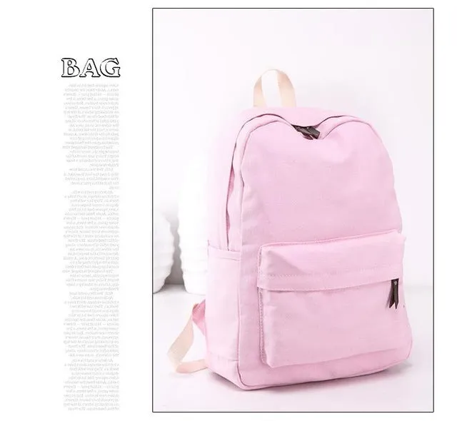 Lemon Kitten Japanese Canvas Solid Backpack