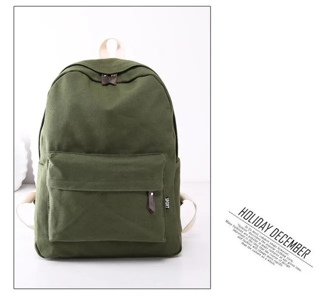 Lemon Kitten Japanese Canvas Solid Backpack