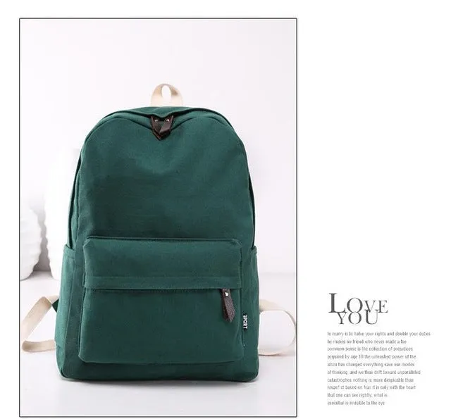 Lemon Kitten Japanese Canvas Solid Backpack