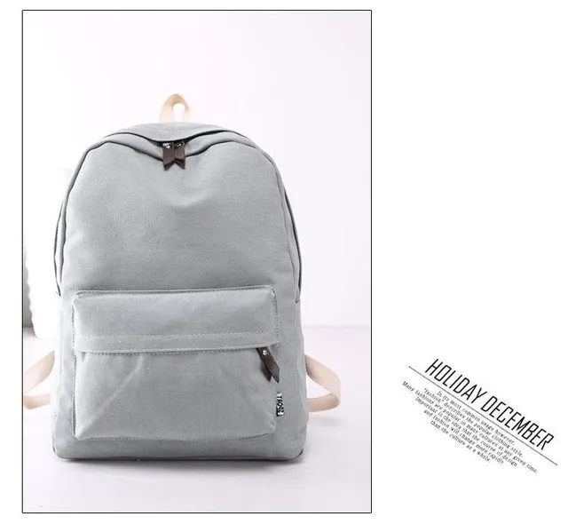 Lemon Kitten Japanese Canvas Solid Backpack