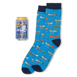 Little Blue House Men's Beer Can Socks - Lake It Easy