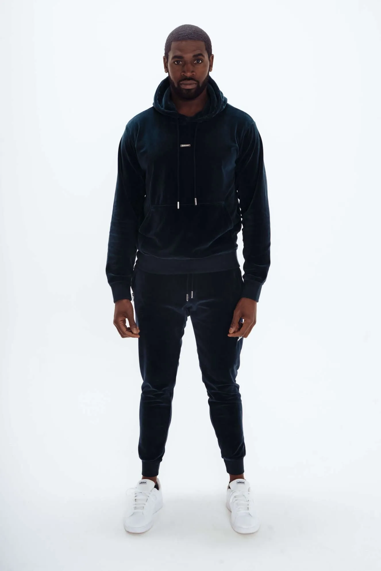 Men's Navy Velour Tracksuit Set