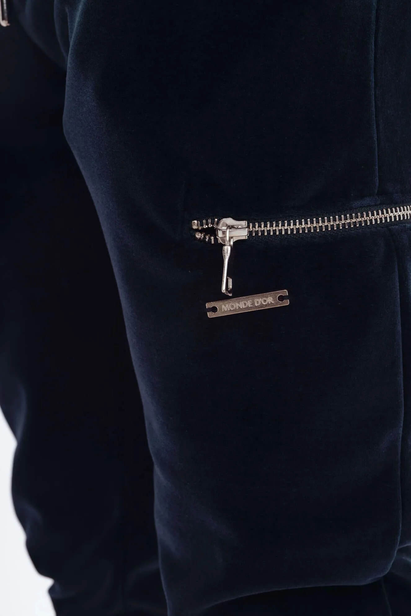 Men's Navy Velour Tracksuit Set