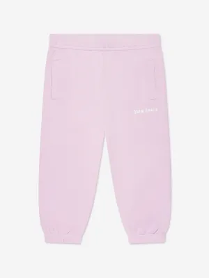 Palm Angels Baby Girls Curved Logo Joggers in Purple