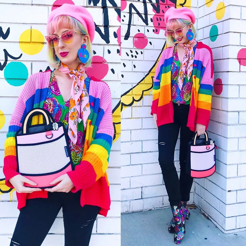 Rainbow Stripe Embroidered Sweater AD10139